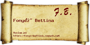 Fonyó Bettina névjegykártya