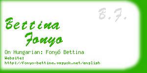 bettina fonyo business card